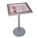 Lockable box on podium stand showing menu usable outdoors